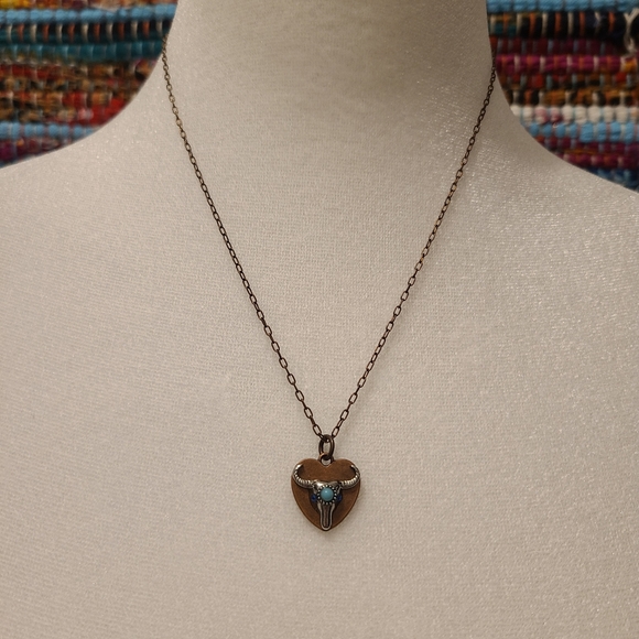 Western Longhorn Jeweled Necklace - Picture 2 of 7